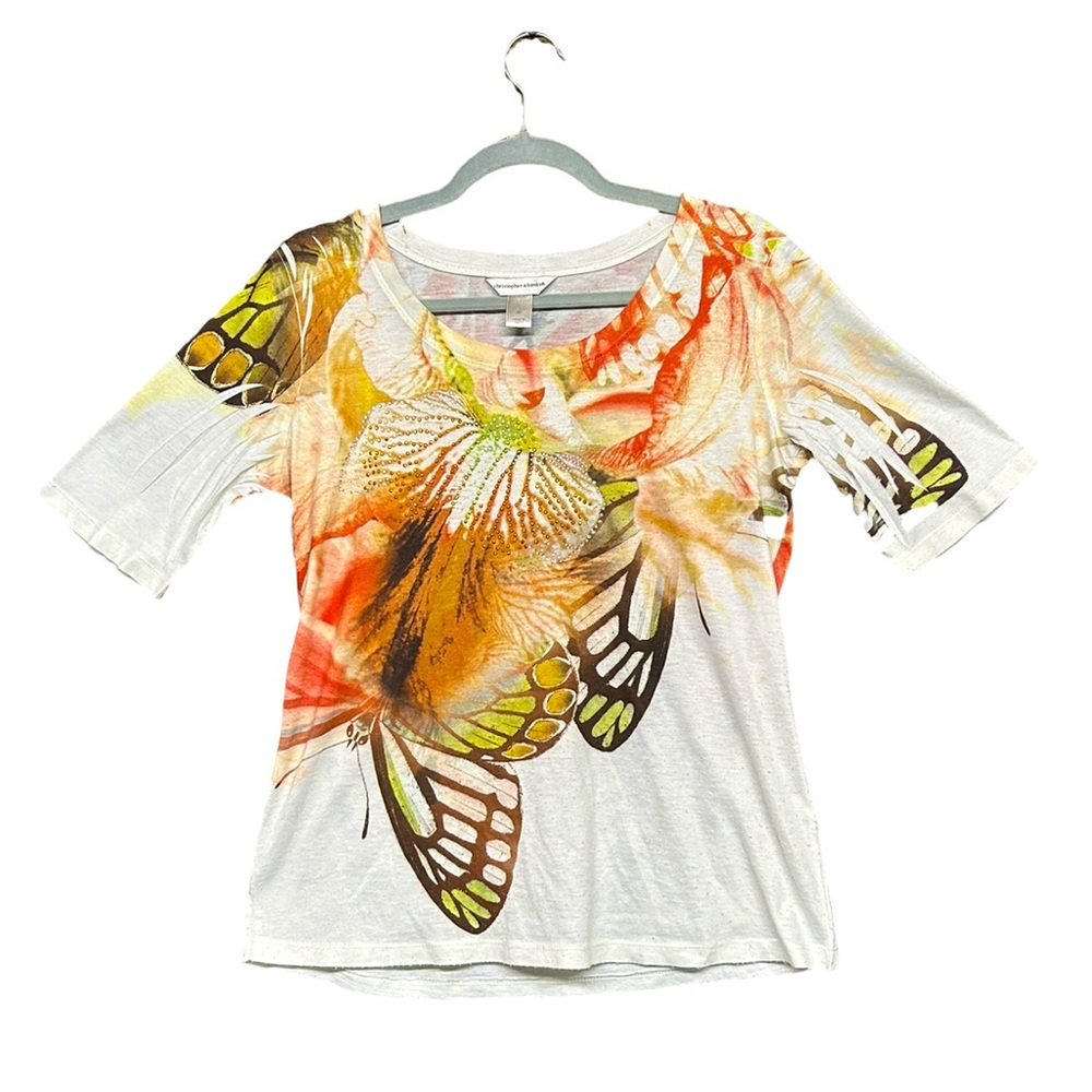 Christopher & Banks Butterfly Shirt w/ Gemstones